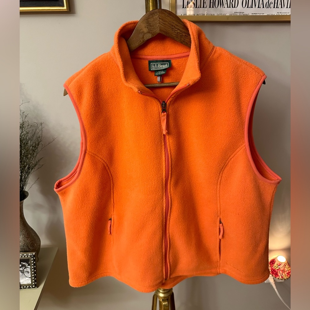 Womens sleeveless fleece zip up vest by LL Bean size 2X